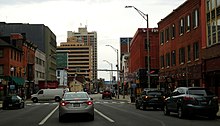 Harrisburg's Restaurant Row looking north toward Walnut St, 2019