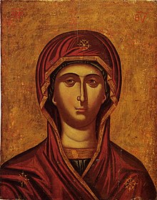 Head of Virgin Mary, Cretan school (17th c., Pushkin museum).jpg