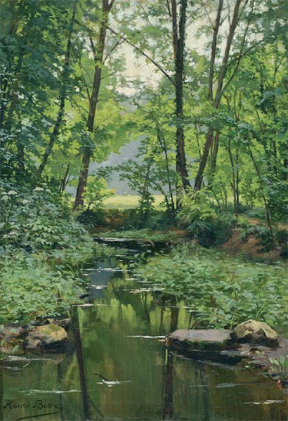 File:Henri Biva, Effet de lumière sur le ruisseau, oil on canvas, 61 x 46 cm.jpg