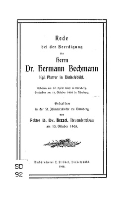 Hermann Bezzel - Rede bei der Beerdigung des Herrn Dr. Hermann Bechmann.pdf