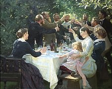 Peder Severin Krøyer, Hip hip hurra! Uczta artystów w Skagen, 1888