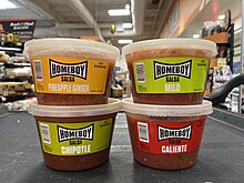 Four different flavors of Homeboy salsas at Ralphs Supermarket Homeboy Grocery Salsas.jpg