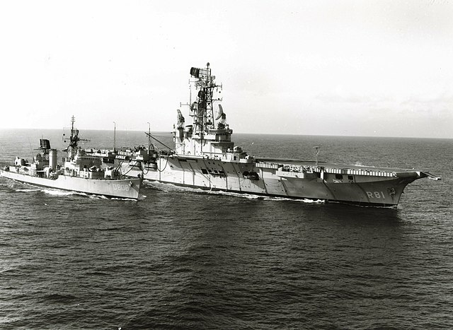 Holland alongside aircraft carrier Karel Doorman in 1960.