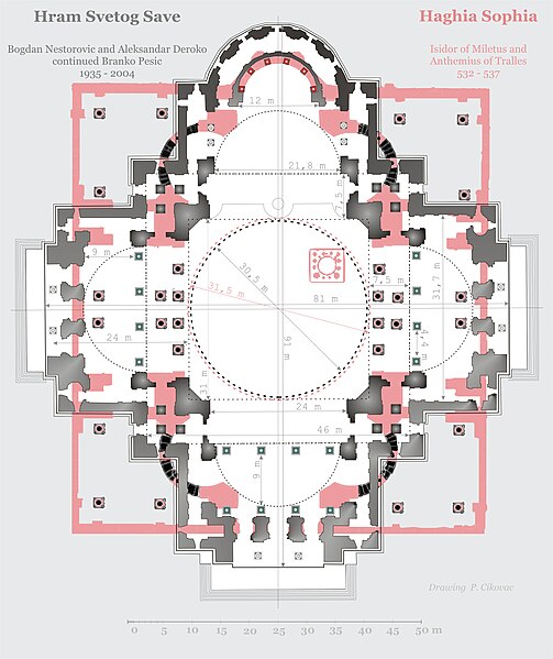 File:Hram Svetog Save und Hagia Sophia Überlagerunng der Pläne leg P.Cikovac.jpg