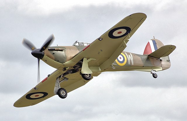 A 605 squadron Hurricane Mk.I, RAF serial R4118, squadron code UP-W