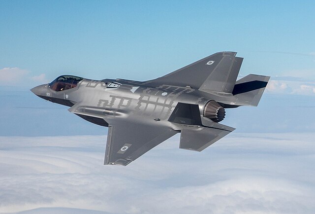 An F-35 Lightning II multirole stealth fighter operated by the Israeli Air Force