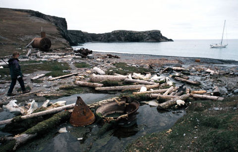 Remnants of whaling station at Kvalrossbukta, Bear Island
