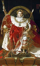Napoléon Ier sur le trône impérial peint par Jean-Auguste-Dominique Ingres (1806).