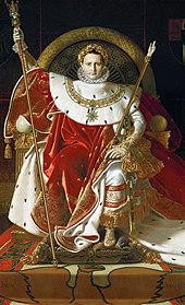 Napoleon I on his Imperial Throne by Jean-Auguste-Dominique Ingres, 1806 Ingres, Napoleon on his Imperial throne.jpg