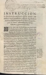 Thumbnail for File:Instruccion, y ordenanzas que han de observar los comissarios, y juezes apostolicos nuestros subdelegados de la Santa Cruzada, para la buena administracion de sus oficios, y govierno de ellos) (IA A11113005).pdf