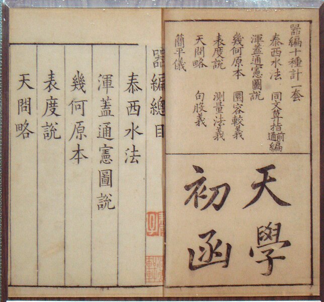 File:Introduction to Astronomy translated by Xu Guangqi and edited by Li Zhizao.jpg