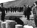 J. B. Tito laying a wreath at the graves of the victims, Memorial cemetery, 1973.