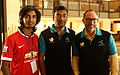 Jimmy Wales, Nasir Khan Saikat and Zahid Hossain khan at BnWiki10.JPG