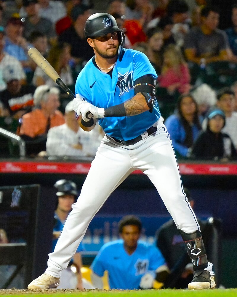 Jordan Groshans of the Miami Marlins walks off the field between News  Photo - Getty Images