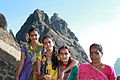 Junagadh, Girnar Hill, Dattatreya temple, pilgrim girls (9710587595).jpg