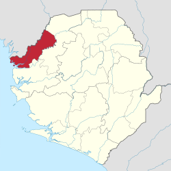 Location of Kambia District in Sierra Leone