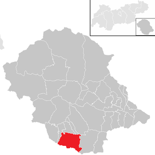 Lage der Gemeinde Kartitsch im Bezirk Lienz (anklickbare Karte)