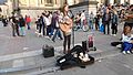 Klara with guitar Junto a la Bolsa