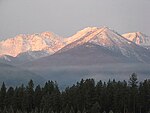 Schneebedeckte Berge im Kootenai National Forest.