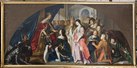 Et historiemaleri fra det 17. århundrede forestillende kong Harald (Klak) og hans dronning hos kejser Ludvig den Fromme i 826. Maleri fra 1640 af Isaac Isaacsz efter et kobberstik fra 1638-39 af Crispin de Passe.