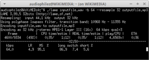 Linux altında çalışan LAME v3.99.5