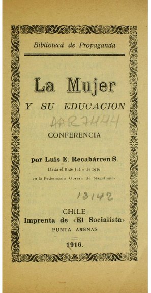 Archivo:La mujer y su educación - Luis Emilio Recabarren.pdf