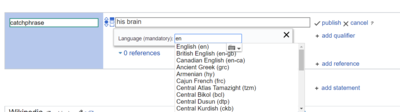 "language list" for monolingual strings