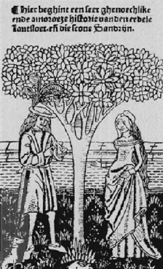 Lanseloet and Sanderijn ("Here begins a very pleasant and amorous history of the noble Lanseloet and the beautiful Sanderijn.") Lanseloetensandrijn.gif