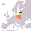 Location map for Latvia and Poland.