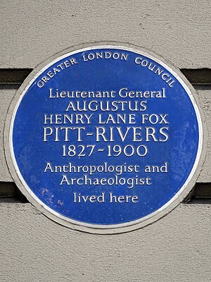 Lieutenant General Augustus Henry Lane Fox Pitt-Rivers 1827-1900 anthropologist and archaeologist lived here.jpg