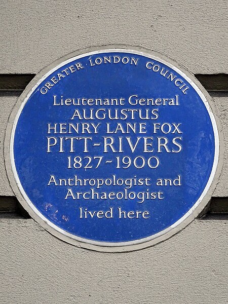 File:Lieutenant General Augustus Henry Lane Fox Pitt-Rivers 1827-1900 anthropologist and archaeologist lived here.jpg