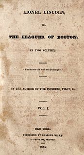 <i>Lionel Lincoln</i> novel by James Fenimore Cooper