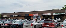 This strip mall in the Northland neighborhood of Columbus, Ohio has several Somali businesses: a funds transfer company, grocery store, entertainment center, and restaurant. Little Somalia Columbus Ohio USA.jpg