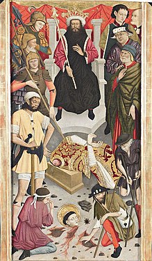 Decapitazione di San Baudilio di Nîmes, 1448, Museo nazionale d'arte della Catalogna, Barcellona, già parte del polittico della chiesa di Sant Baldiri a Sant Boi de Llobregat