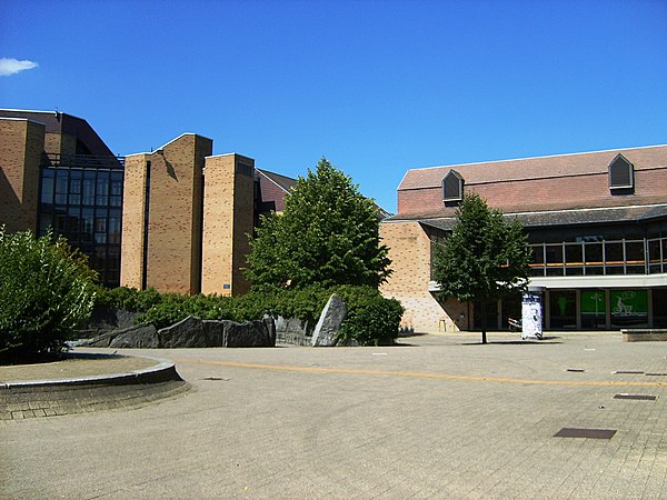 The Montesquieu square in Louvain-la-Neuve, where the Faculty of Law and Criminology is located.