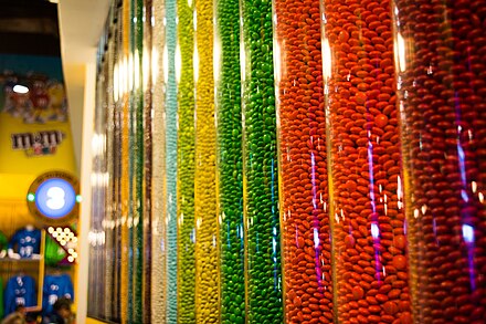 All assorted M&M candies at New York shop