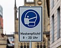 * Nomination Information sign regarding the compulsory mask during the COVID-19 pandemic at Michaelisplatz in Münster, North Rhine-Westphalia, Germany --XRay 03:40, 23 April 2021 (UTC) * Promotion  Support Good quality -- Johann Jaritz 03:51, 23 April 2021 (UTC)