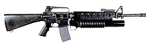 M16A2 with an M203 M16A2 Rifle with M203 Grenade Launcher (7414627064).jpg