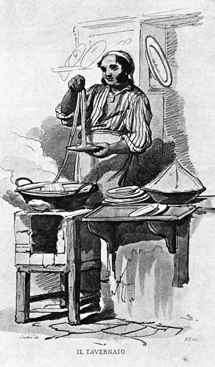 Lithography from an original drawing by Teodoro Duclère (1816–1869), titled"Il tavernaio"