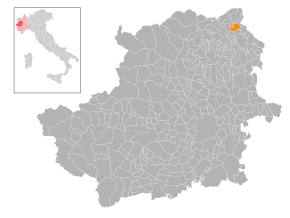 Poziția localității Borgofranco d'Ivrea