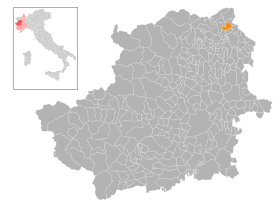 Localização do Borgofranco d'Ivrea