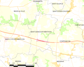Mapa obce Saint-Genis-sur-Menthon
