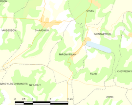 Mapa obce Pargny-Filain