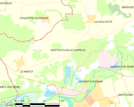 Mapa obce Saint-Nicolas-la-Chapelle