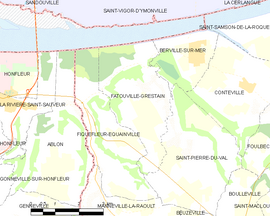 Mapa obce Fatouville-Grestain