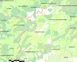 Mapa obce Cassagnoles