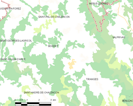 Mapa obce Boisset
