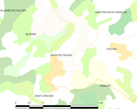 Mapa obce Lavoûte-Chilhac