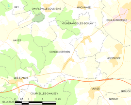 Mapa obce Condé-Northen