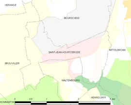 Mapa obce Saint-Jean-Kourtzerode